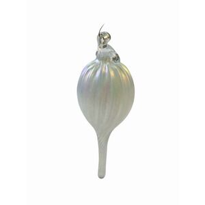 4"‎ Tall Opalescent Hand Blown Glass Seashell Bulb Ornament